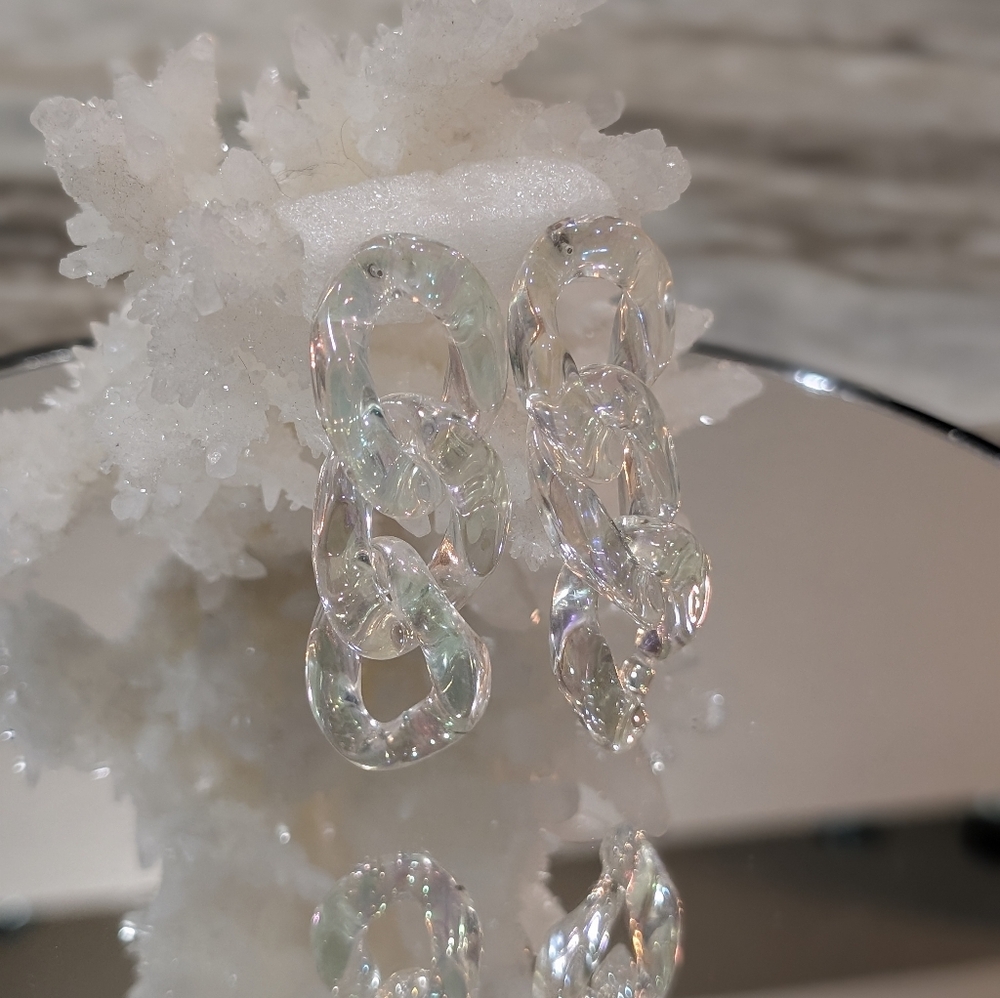 Chunky Acrylic Chain Earrings - Picture 4 of 5